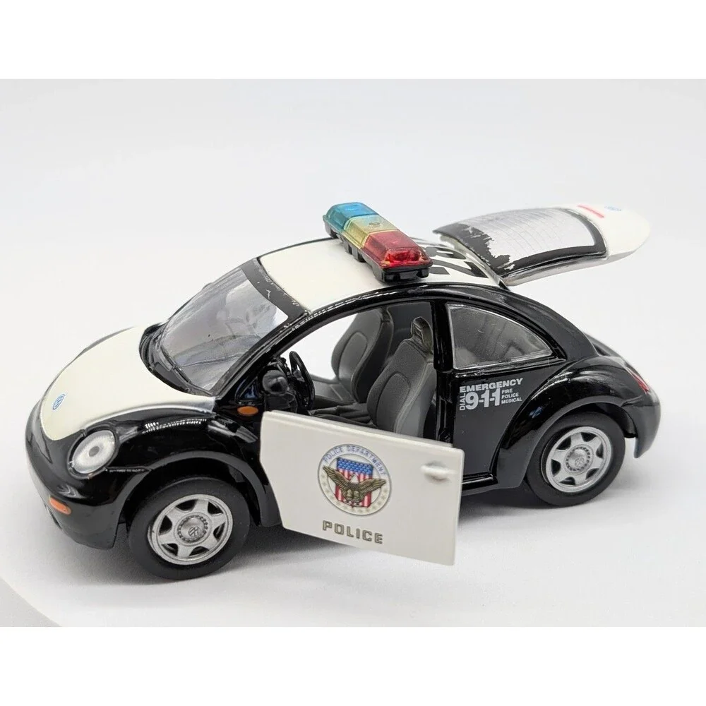 Sunnyside Volkswagen New Beetle Police Car Friction Pull Back Diecast 5